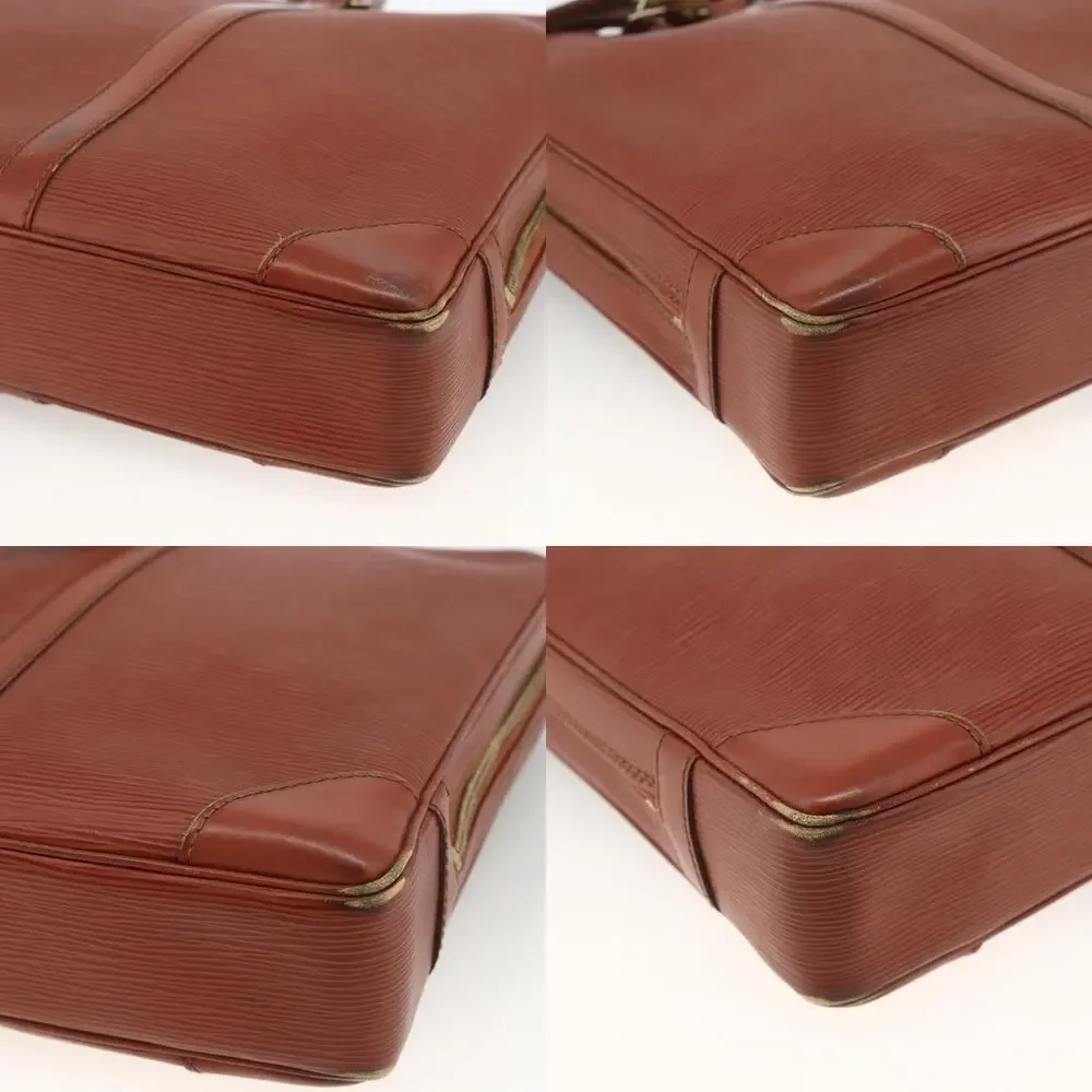 Louis Vuitton Epi Porte Documents Voyage Business Bag Brown